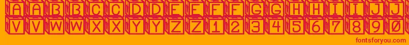 BlockysSt Font – Red Fonts on Orange Background