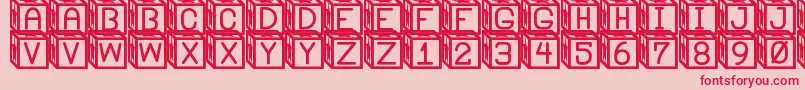 BlockysSt Font – Red Fonts on Pink Background