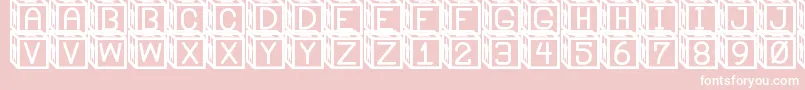 BlockysSt-Schriftart – Weiße Schriften auf rosa Hintergrund