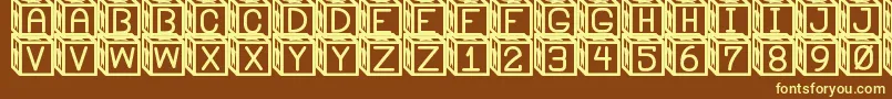 BlockysSt Font – Yellow Fonts on Brown Background