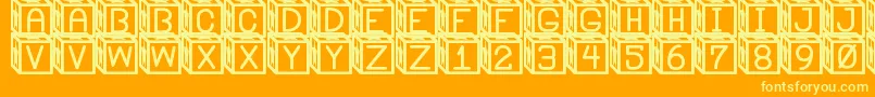 フォントBlockysSt – オレンジの背景に黄色の文字