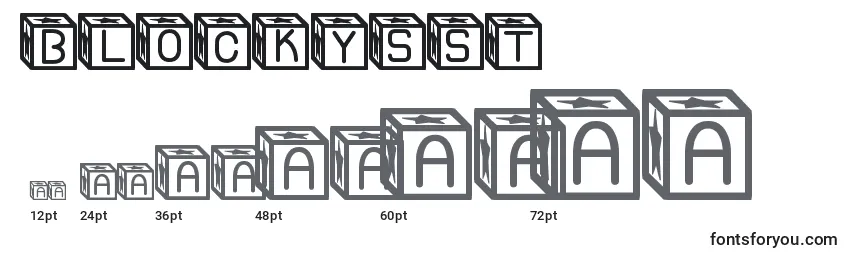 BlockysSt Font Sizes
