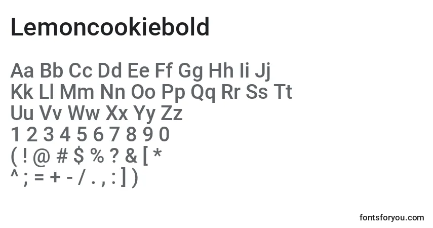 Schriftart Lemoncookiebold – Alphabet, Zahlen, spezielle Symbole