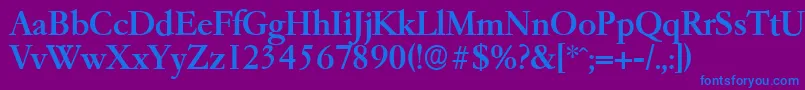 GarfeldserialMedium Font – Blue Fonts on Purple Background