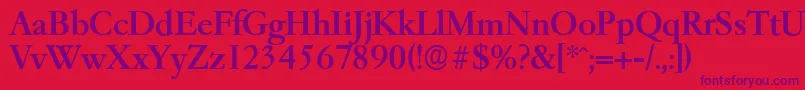 GarfeldserialMedium Font – Purple Fonts on Red Background