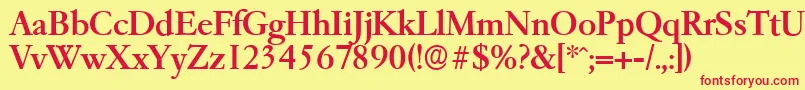 GarfeldserialMedium Font – Red Fonts on Yellow Background