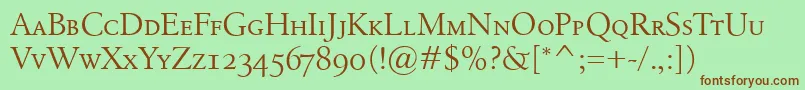 BirkaSmallcaps Font – Brown Fonts on Green Background
