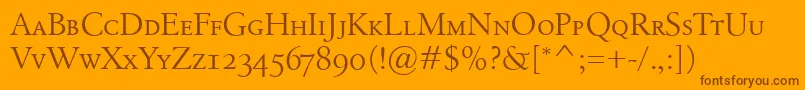 BirkaSmallcaps Font – Brown Fonts on Orange Background