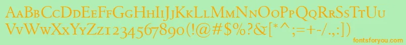 BirkaSmallcaps Font – Orange Fonts on Green Background