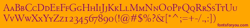 BirkaSmallcaps Font – Purple Fonts on Orange Background
