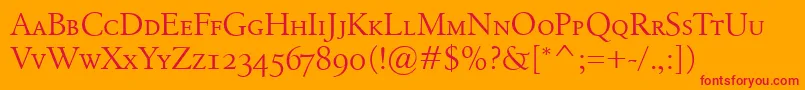BirkaSmallcaps Font – Red Fonts on Orange Background