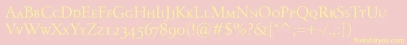 BirkaSmallcaps Font – Yellow Fonts on Pink Background