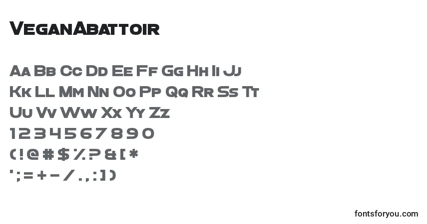 Schriftart VeganAbattoir – Alphabet, Zahlen, spezielle Symbole