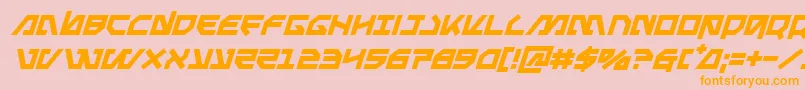 Metalstormital-Schriftart – Orangefarbene Schriften auf rosa Hintergrund