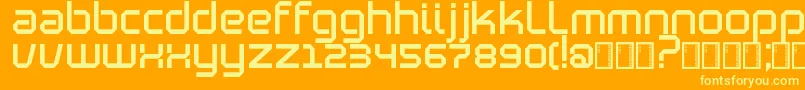 Fonte Blutter – fontes amarelas em um fundo laranja