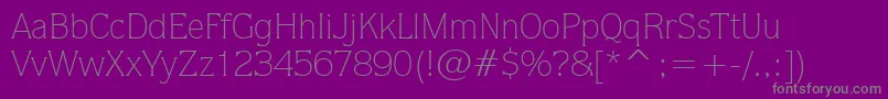 QuorumLightBt-Schriftart – Graue Schriften auf violettem Hintergrund