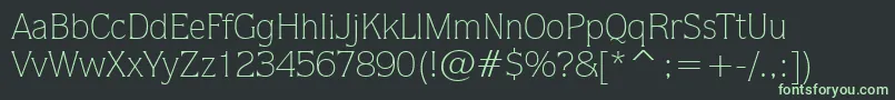 フォントQuorumLightBt – 黒い背景に緑の文字
