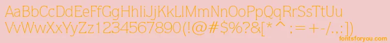 QuorumLightBt Font – Orange Fonts on Pink Background