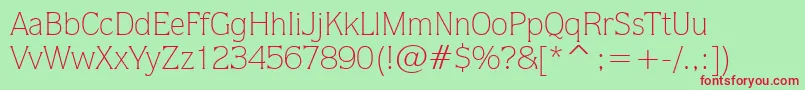 QuorumLightBt Font – Red Fonts on Green Background