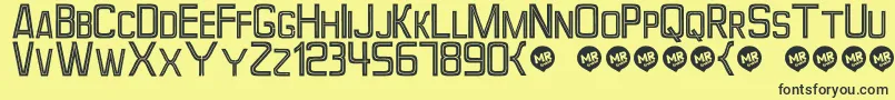 Perforama Font – Black Fonts on Yellow Background