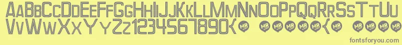 Perforama Font – Gray Fonts on Yellow Background