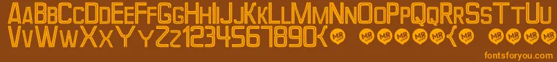 Perforama Font – Orange Fonts on Brown Background