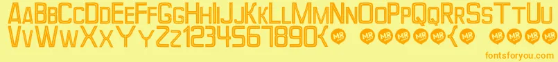 Perforama Font – Orange Fonts on Yellow Background