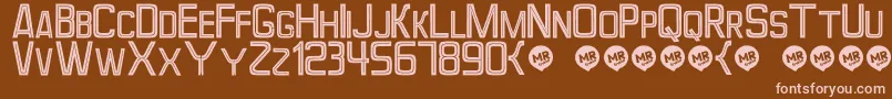 Perforama Font – Pink Fonts on Brown Background