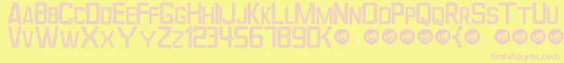 Perforama Font – Pink Fonts on Yellow Background