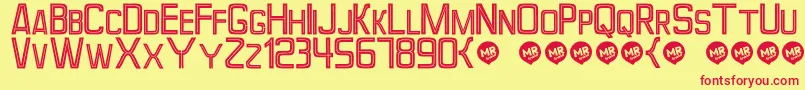 Perforama Font – Red Fonts on Yellow Background