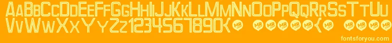 Perforama Font – Yellow Fonts on Orange Background