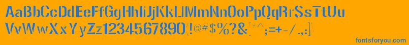 Gunplaygaunt-Schriftart – Blaue Schriften auf orangefarbenem Hintergrund