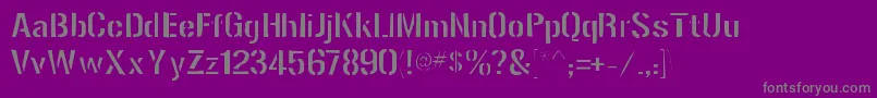 Gunplaygaunt-fontti – harmaat kirjasimet violetilla taustalla