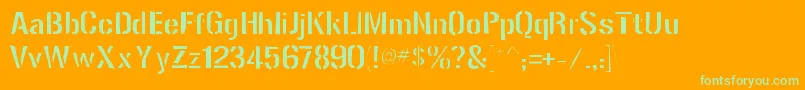 Gunplaygaunt Font – Green Fonts on Orange Background