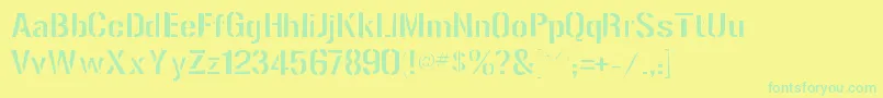 Gunplaygaunt Font – Green Fonts on Yellow Background