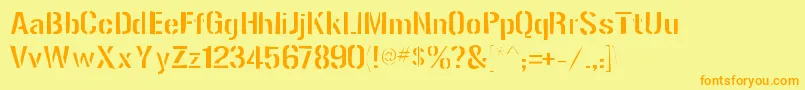 Gunplaygaunt Font – Orange Fonts on Yellow Background