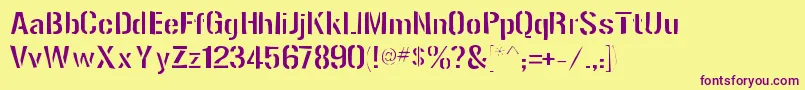 Gunplaygaunt Font – Purple Fonts on Yellow Background
