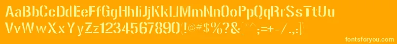 フォントGunplaygaunt – オレンジの背景に黄色の文字
