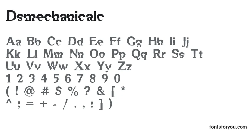 Schriftart Dsmechanicalc – Alphabet, Zahlen, spezielle Symbole
