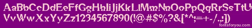 Dsmechanicalc-Schriftart – Rosa Schriften auf violettem Hintergrund