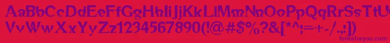 Dsmechanicalc Font – Purple Fonts on Red Background