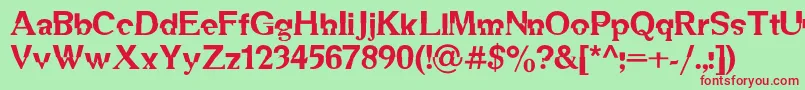 Dsmechanicalc Font – Red Fonts on Green Background