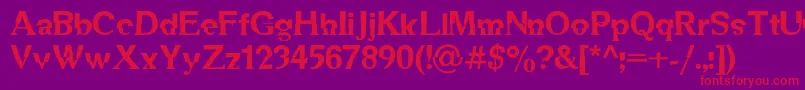 フォントDsmechanicalc – 紫の背景に赤い文字