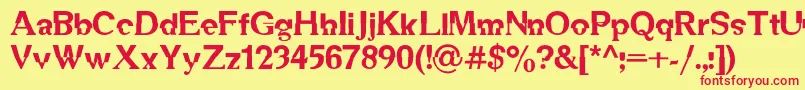 Dsmechanicalc Font – Red Fonts on Yellow Background