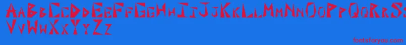 フォントPaxili – 赤い文字の青い背景