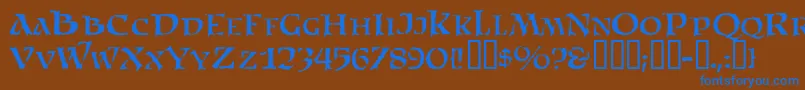 Satam Font – Blue Fonts on Brown Background