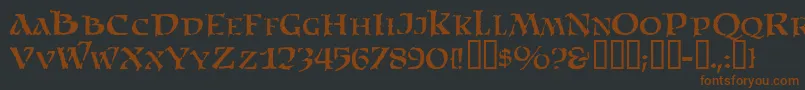 Satam-fontti – ruskeat fontit mustalla taustalla