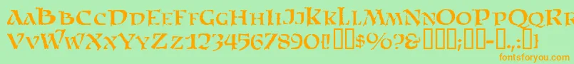 Satam Font – Orange Fonts on Green Background