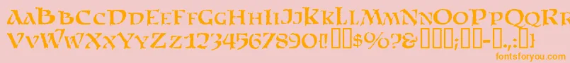 Satam Font – Orange Fonts on Pink Background