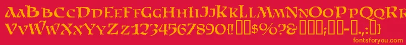 Satam Font – Orange Fonts on Red Background